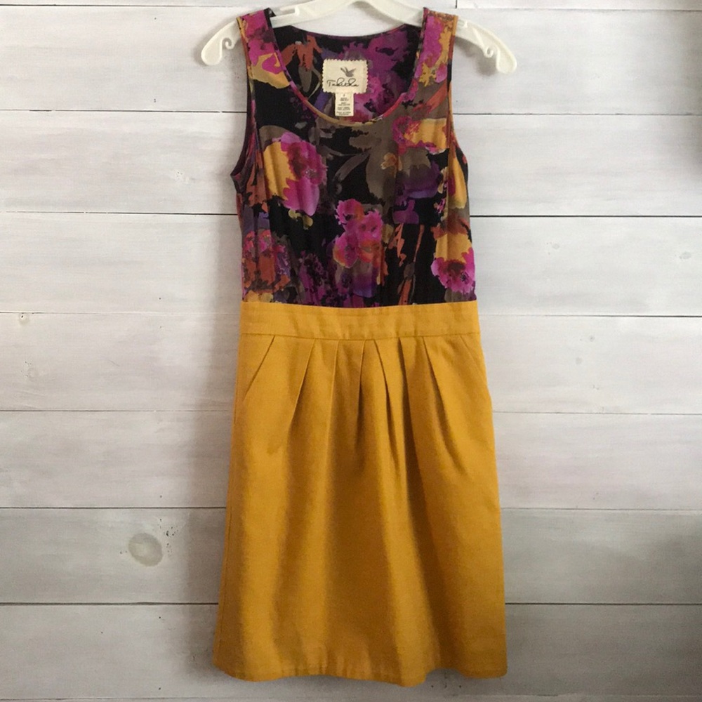 Anthropologie Tabitha Lila Flock Silk Dress